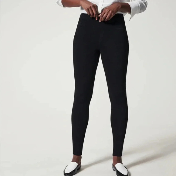 Spanx Black Jean-ish Ankle Knit Leggings - Picture 1 of 7